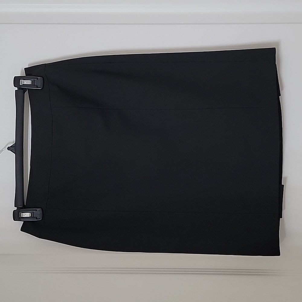 Semantiks, Black Size 2P Double Kick Pleat Pencil Skirt, Midi Length, Exc. Cond.